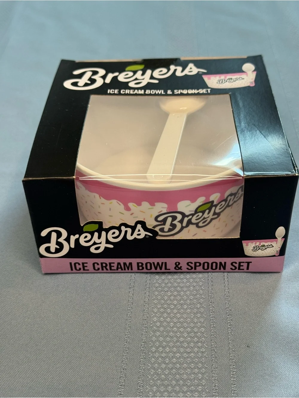 Breyers Ice Cream Bowl & Spoon Set - White
